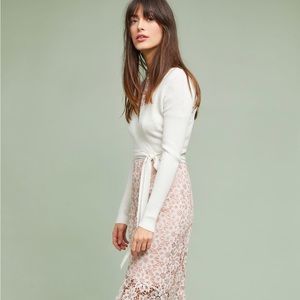 Anthropologie Moth Cropped Ballet Wrap Top